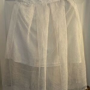 Who What Wear White Mesh A-Line Skirt